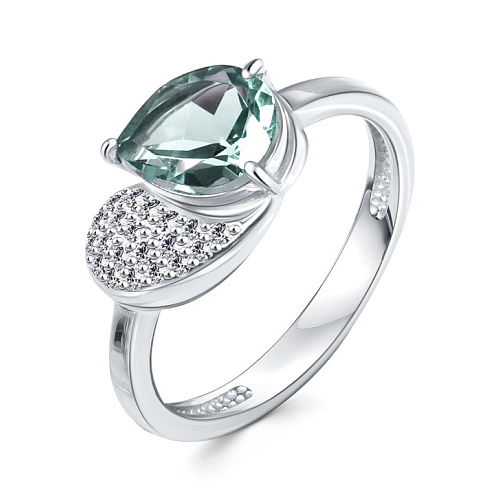 Серебряное кольцо с празиолитом