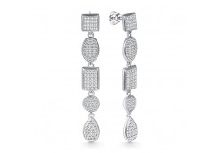 Серебряные cерьги пусеты (гвоздики) с фианитом