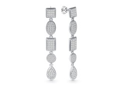 Серебряные cерьги пусеты (гвоздики) с фианитом