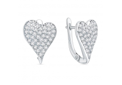 Серебряные cерьги классические с фианитом
