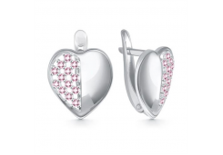 Серебряные cерьги классические с фианитом