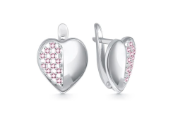 Серебряные cерьги классические с фианитом