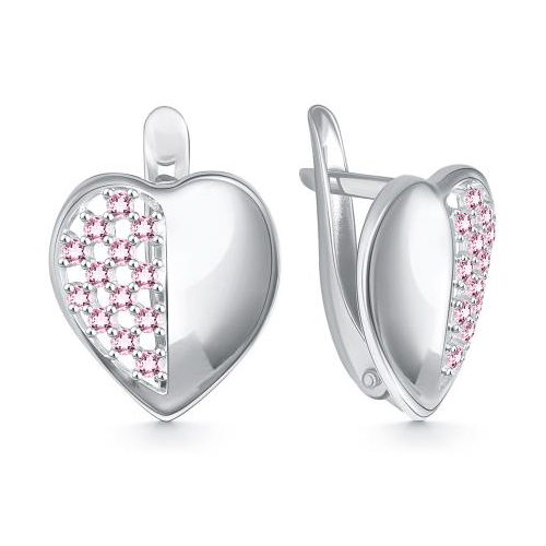 Серебряные cерьги классические с фианитом