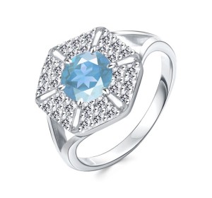 Серебряное кольцо с топазом
