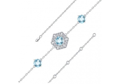 Серебряный браслет с топазом