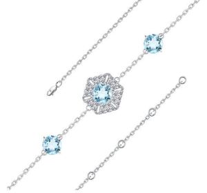 Серебряный браслет с топазом