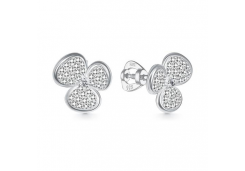 Серебряные cерьги пусеты (гвоздики) с фианитом