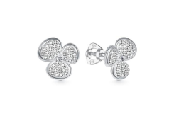 Серебряные cерьги пусеты (гвоздики) с фианитом