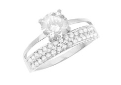 Кольцо из белого золота с фианитом