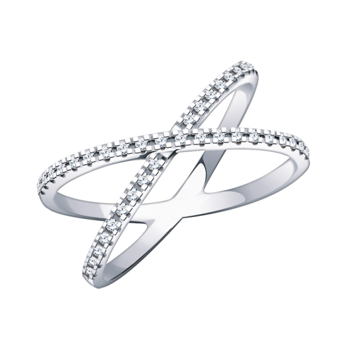 Кольцо из белого золота с фианитом