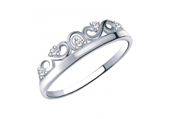 Кольцо из белого золота с фианитом