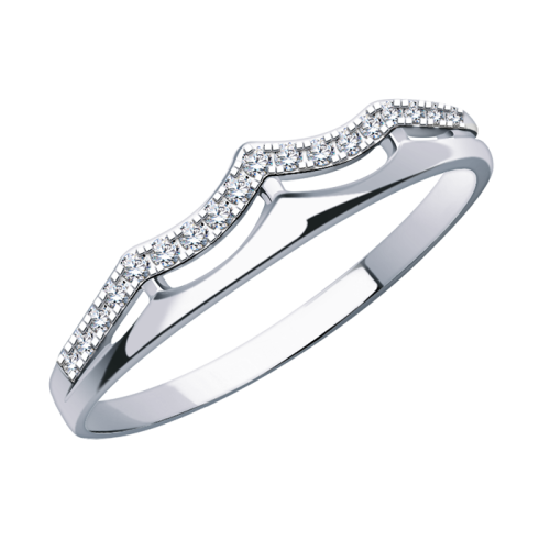 Кольцо из белого золота с фианитом