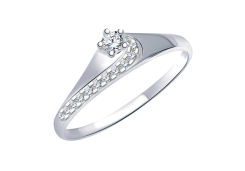 Кольцо из белого золота с фианитом