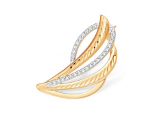 Брошь из золота с фианитом