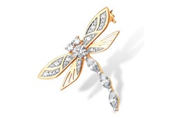 Брошь из золота с фианитом