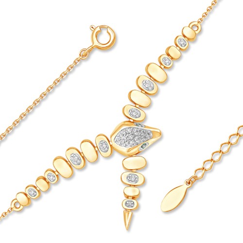 Золотой браслет с фианитом