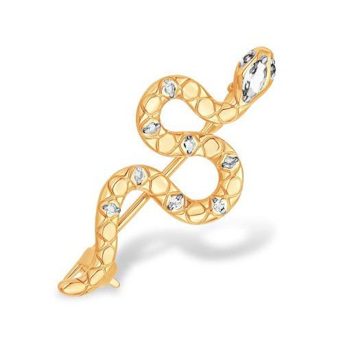 Брошь из золота с фианитом