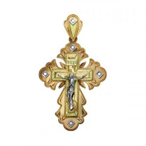 Крест из золота с бриллиантом
