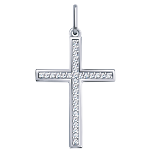 Подвеска из белого золота с фианитом