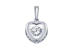Подвеска из белого золота с фианитом