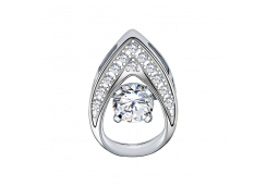 Подвеска из белого золота с фианитом