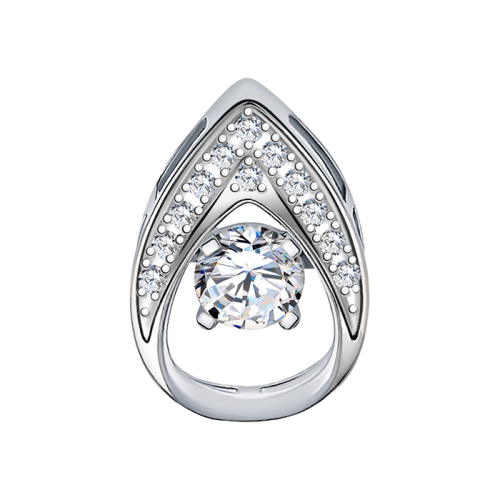 Подвеска из белого золота с фианитом