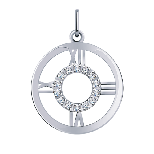 Подвеска из белого золота с фианитом