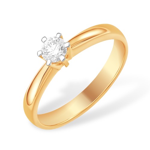 Золотое кольцо с бриллиантом