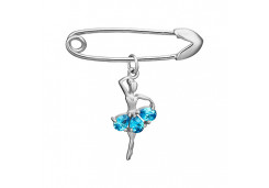 Булавка из серебра с фианитом