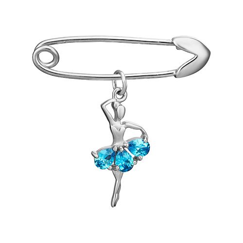 Булавка из серебра с фианитом