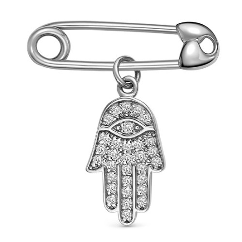 Булавка из серебра с фианитом