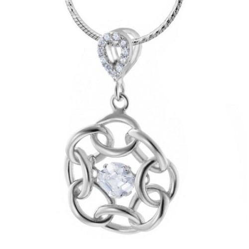 Серебряная подвеска с фианитом