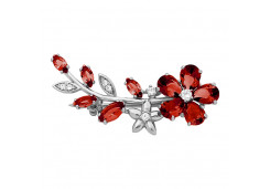 Брошь из серебра с кварцем