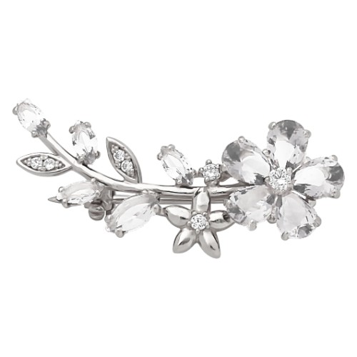 Брошь из серебра с кварцем