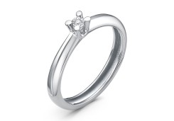 Кольцо из белого золота с бриллиантом