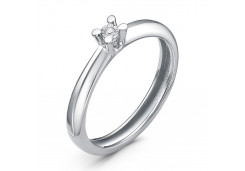 Кольцо из белого золота с бриллиантом