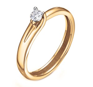 Золотое кольцо с бриллиантом