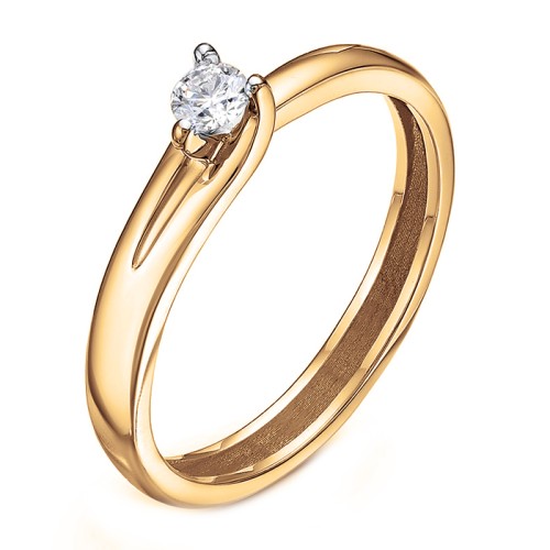 Золотое кольцо с бриллиантом
