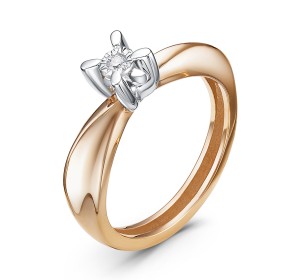 Золотое кольцо с бриллиантом