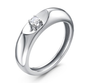 Кольцо из белого золота с бриллиантом