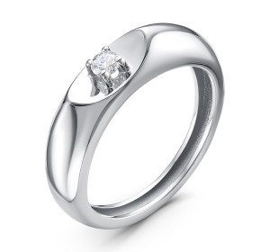 Кольцо из белого золота с бриллиантом