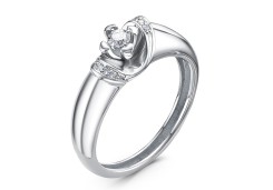 Кольцо из белого золота с бриллиантом