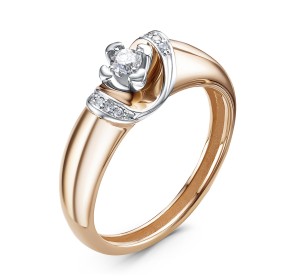 Золотое кольцо с бриллиантом