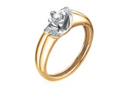 Золотое кольцо с бриллиантом