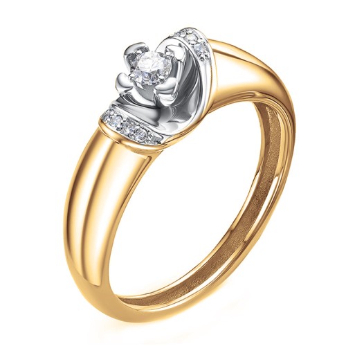 Золотое кольцо с бриллиантом