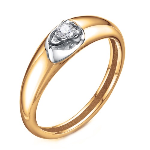 Золотое кольцо с бриллиантом