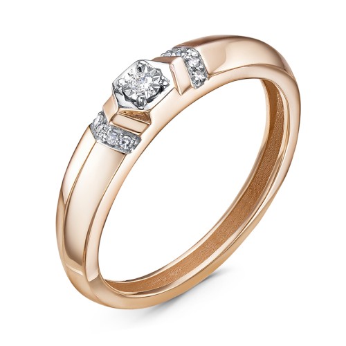 Золотое кольцо с бриллиантом