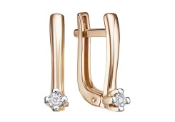 Золотые cерьги с бриллиантом