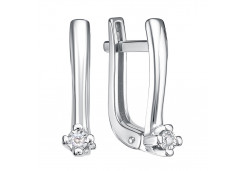 Серьги из белого золота с бриллиантом