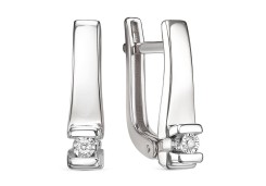 Серьги из белого золота с бриллиантом